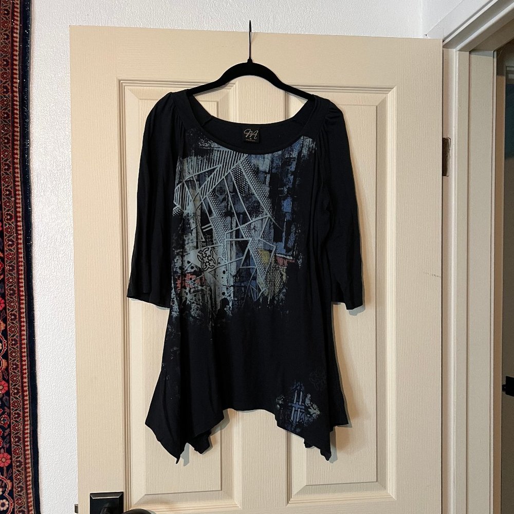 Katina Marie print top, Med